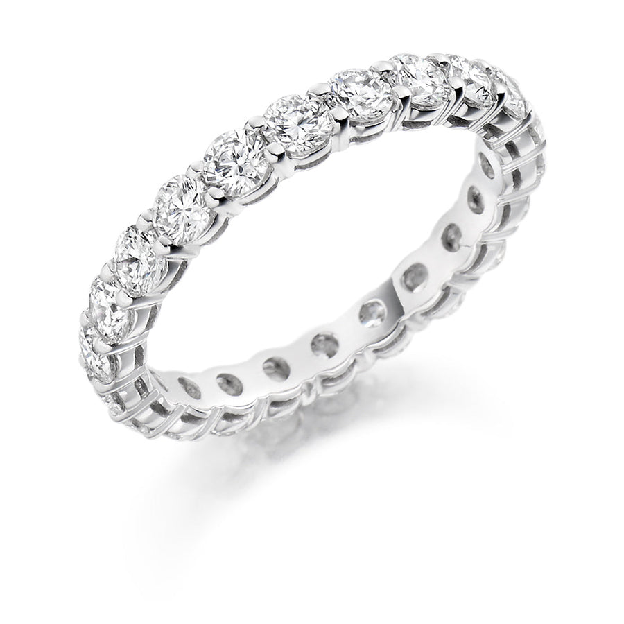 Claw-Set Diamond Full Eternity Ring E, 1.5ct