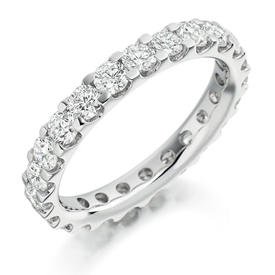 Claw-Set Diamond Full Eternity Ring with Right-Hand, 2.5ct