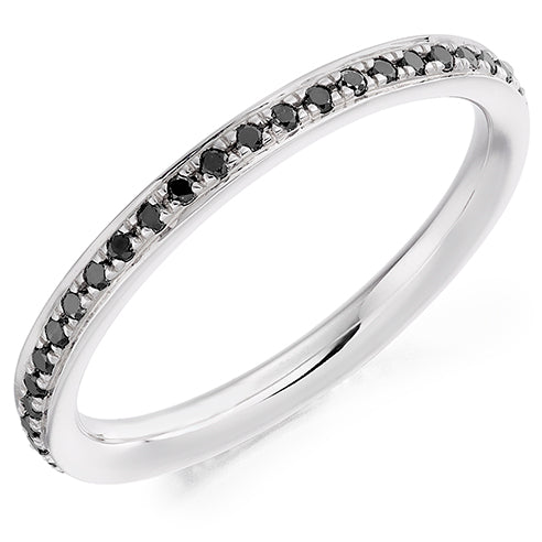 Black Diamond & Diamond Full Eternity Ring with Grain-Set