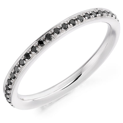 Black Diamond & Diamond Full Eternity Ring with Grain-Set