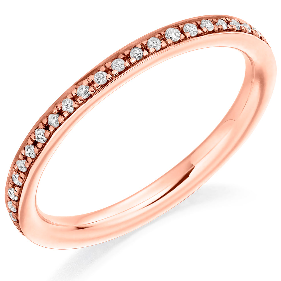 Emerald & Diamond Full Eternity Ring in Rose Gold