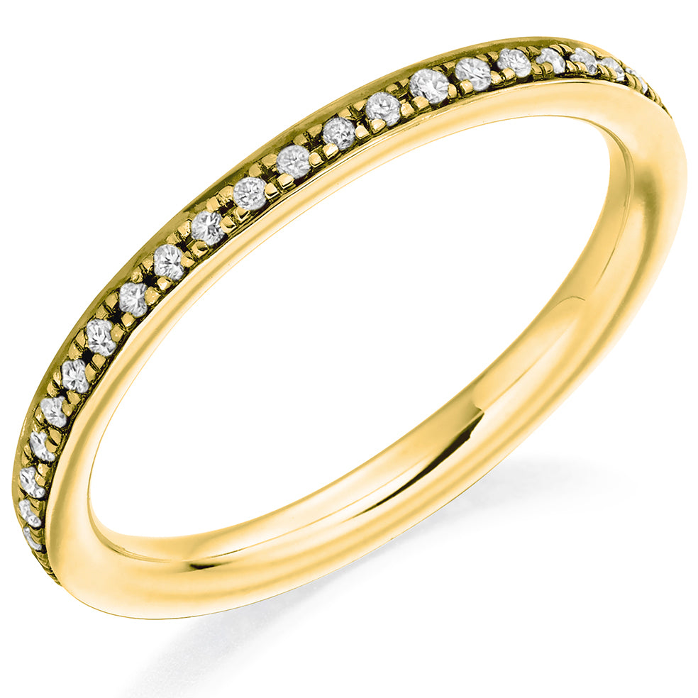 Emerald & Diamond Full Eternity Ring in Yellow Gold