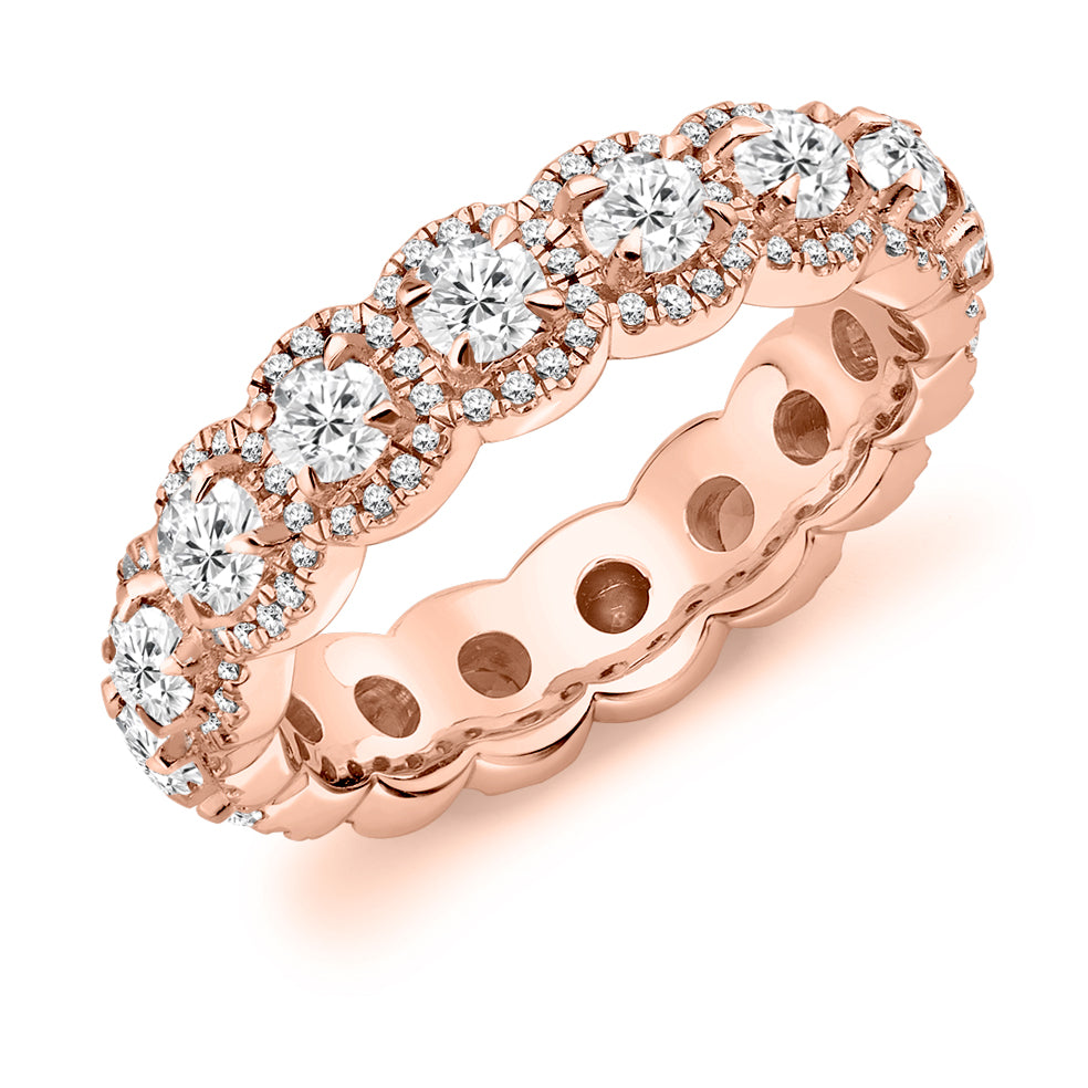 Micro-Claw Full Eternity Ring, 1.8ct total in Rose Gold