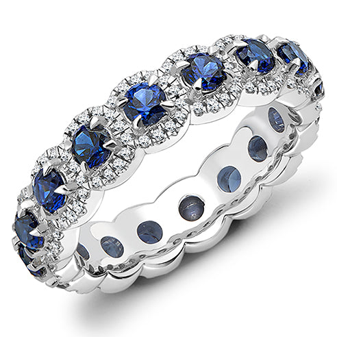 Sapphire & Diamond Full Eternity Ring with Right-Hand, 0.35ct