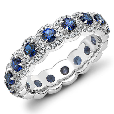 Sapphire & Diamond Full Eternity Ring with Right-Hand, 0.35ct