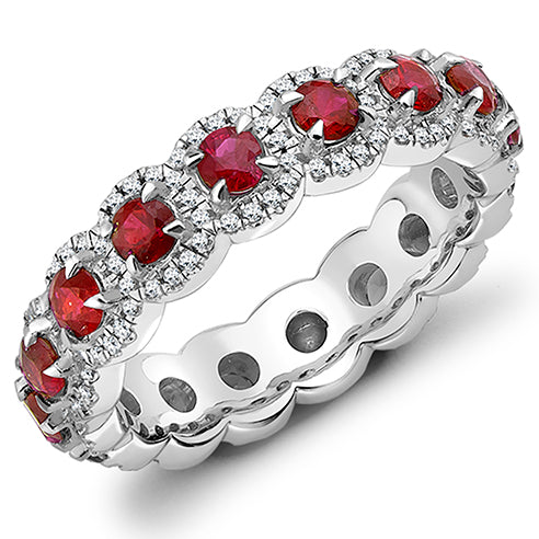 Ruby & Diamond Full Eternity Ring, 0.35ct