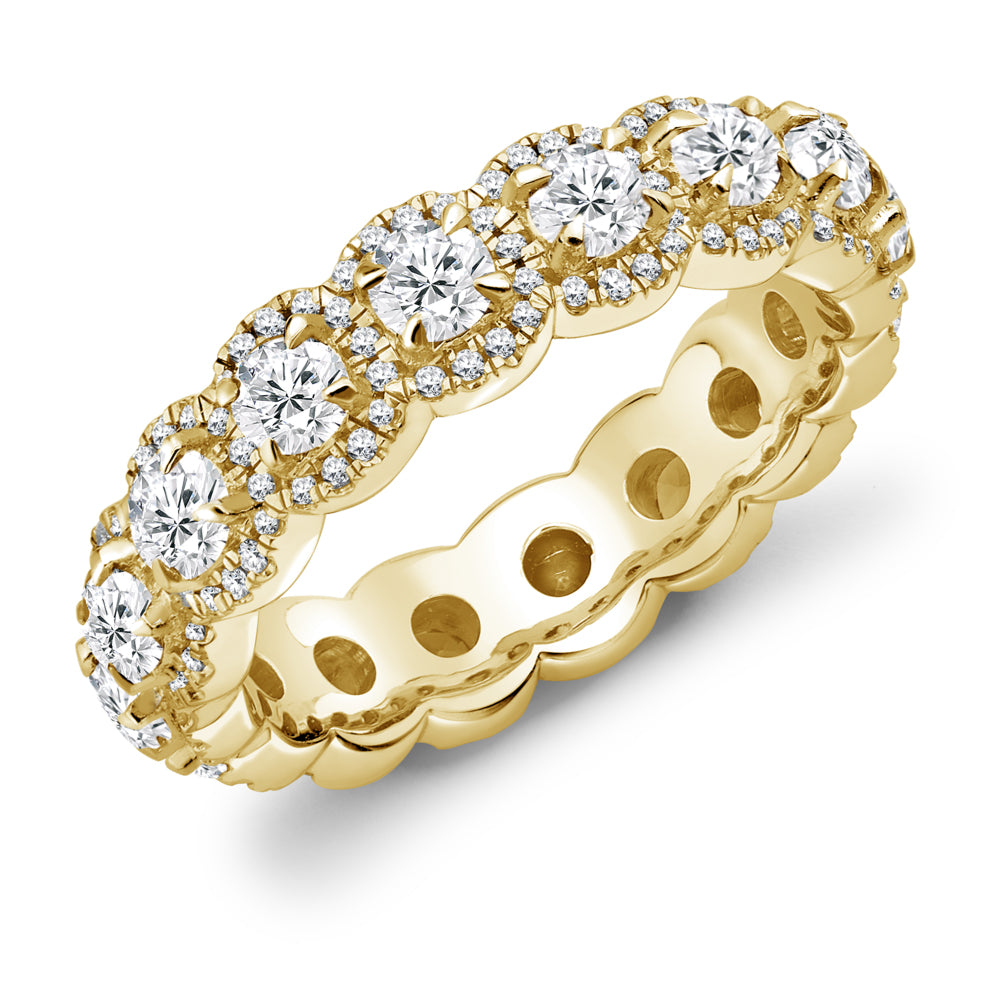 Micro-Claw Full Eternity Ring, 1.8ct total in Yellow Gold