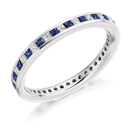 Sapphire & Diamond Full Eternity Ring, 0.5ct