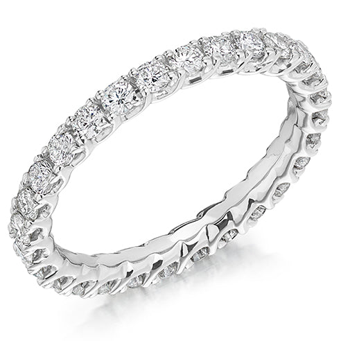 Claw-Set Diamond Full Eternity Ring E, 1.0ct