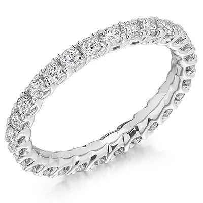 Claw-Set Diamond Full Eternity Ring E, 1.0ct