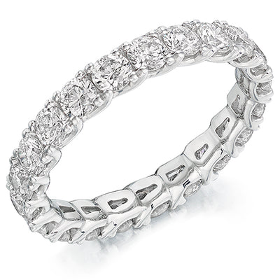 Claw-Set Diamond Full Eternity Ring F, 2.0ct