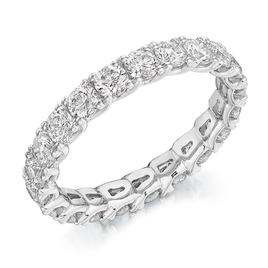 Claw-Set Diamond Full Eternity Ring F, 2.0ct