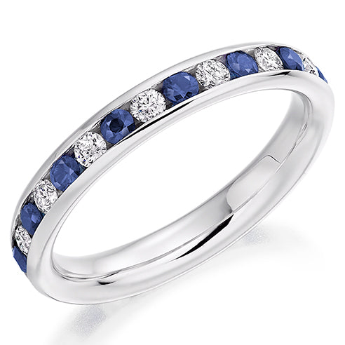 Sapphire & Diamond Full Eternity Ring, 0.55ct