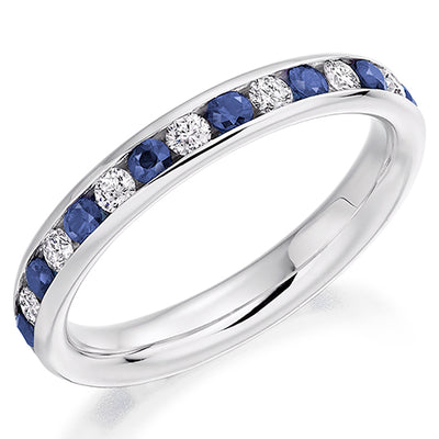 Sapphire & Diamond Full Eternity Ring, 0.55ct