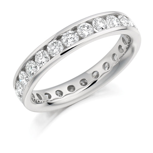 Channel-Set Diamond Full Eternity Ring with Right-Hand, 2.0ct