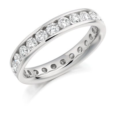 Channel-Set Diamond Full Eternity Ring with Right-Hand, 2.0ct