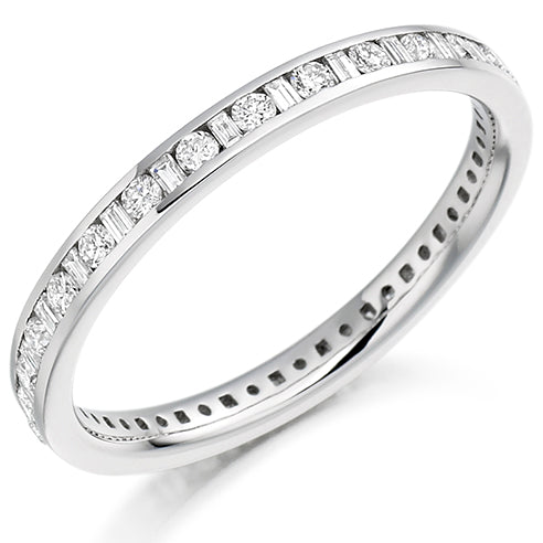 Channel-Set Diamond Full Eternity Ring E, 0.5ct