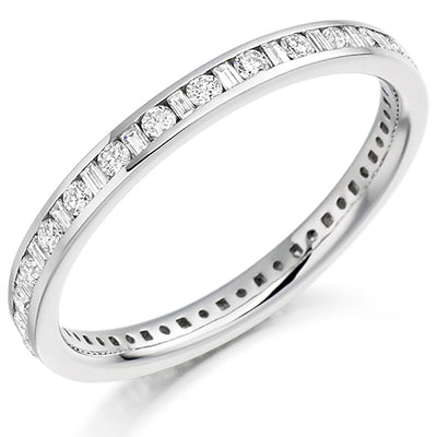 Channel-Set Diamond Full Eternity Ring E, 0.5ct
