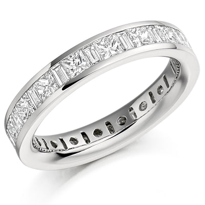 Channel-Set Diamond Full Eternity Ring with Right-Hand, 3.0ct