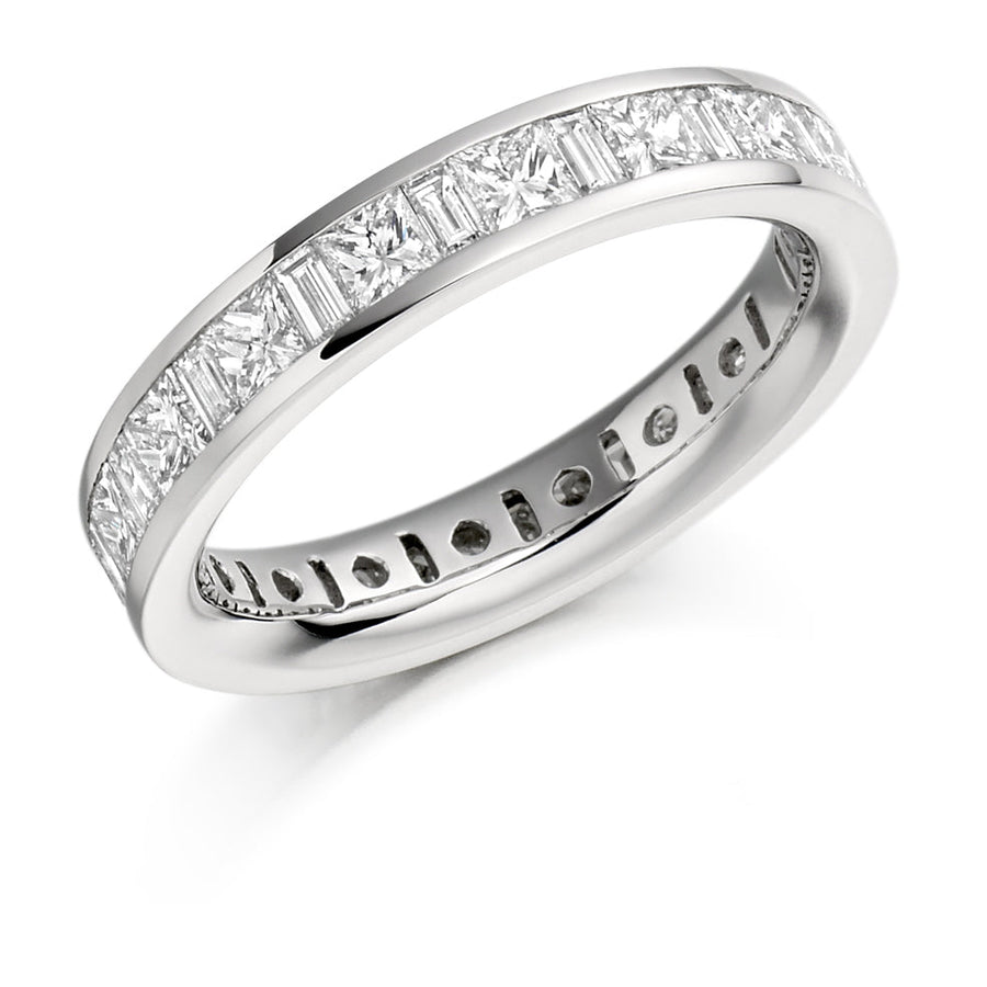 Channel-Set Diamond Full Eternity Ring with Right-Hand, 3.0ct
