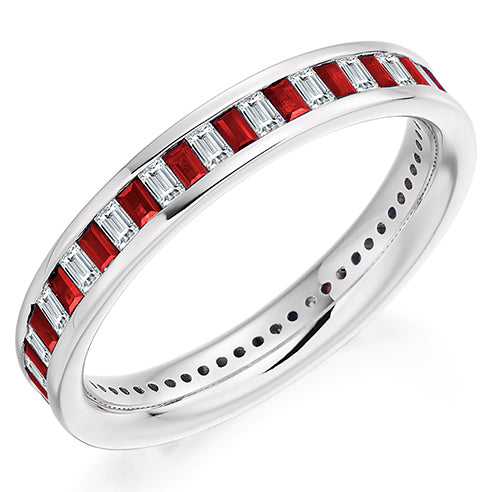 Ruby & Diamond Full Eternity Ring, 0.48ct