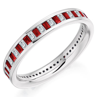 Ruby & Diamond Full Eternity Ring, 0.48ct