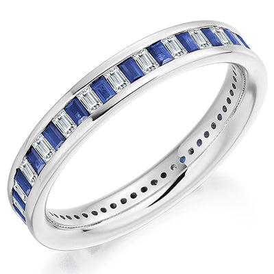 Sapphire & Diamond Full Eternity Ring, 0.75ct