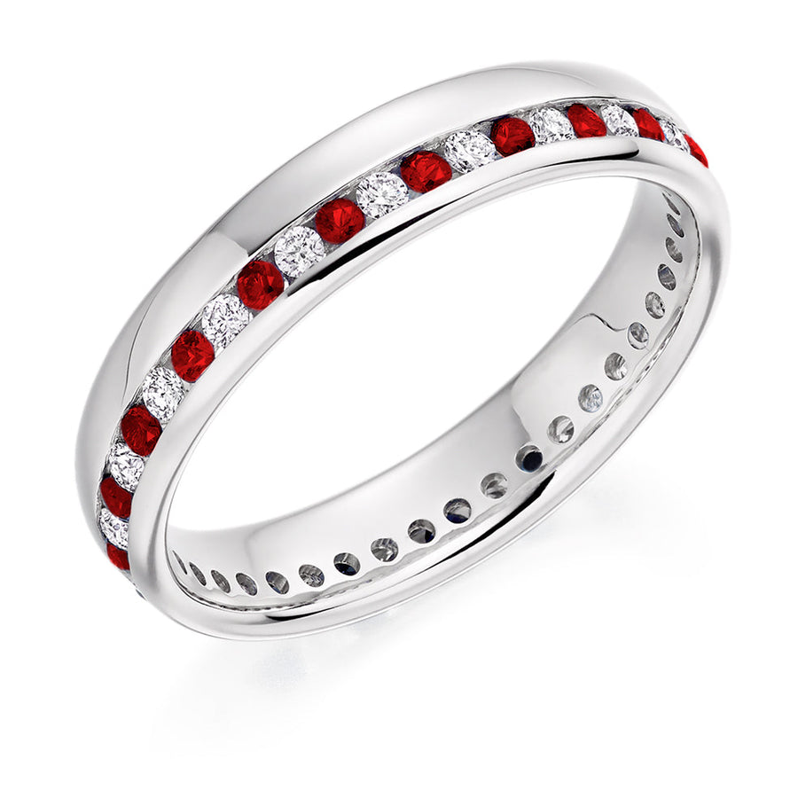 Ruby & Diamond Full Eternity Ring, 0.27ct