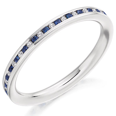 Sapphire & Diamond Full Eternity Ring, 0.17ct