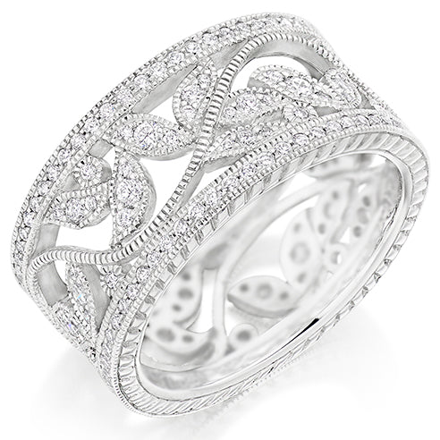 Milgrain Grain-Set Full Eternity Ring, 1.25ct total
