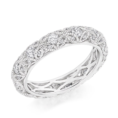 Milgrain Grain-Set Full Eternity Ring, 1.1ct total