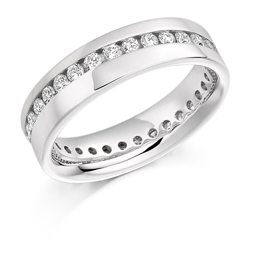 Offset Channel-Set Diamond Full Eternity Ring, 0.77ct