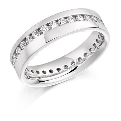 Offset Channel-Set Diamond Full Eternity Ring, 0.77ct