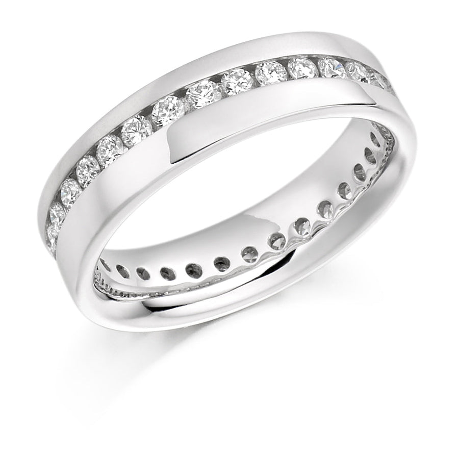 Offset Channel-Set Diamond Full Eternity Ring, 0.77ct