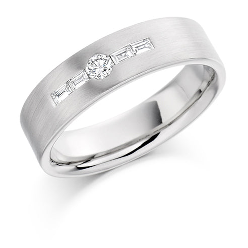 Flush-Set Diamond Gents Ring, 0.18ct