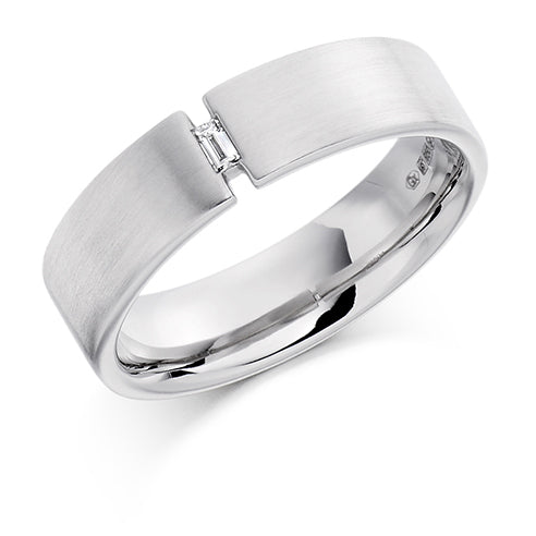 Tension-Set Diamond Gents Ring, 0.05ct
