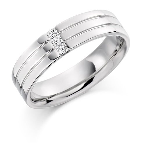 Tension-Set Diamond Gents Ring B, 0.15ct