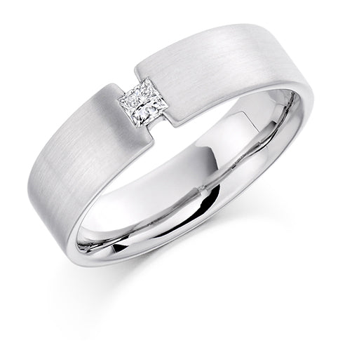 Tension-Set Diamond Gents Ring, 0.15ct