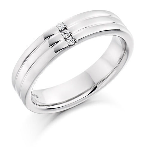 Channel-Set Diamond Gents Ring, 0.06ct