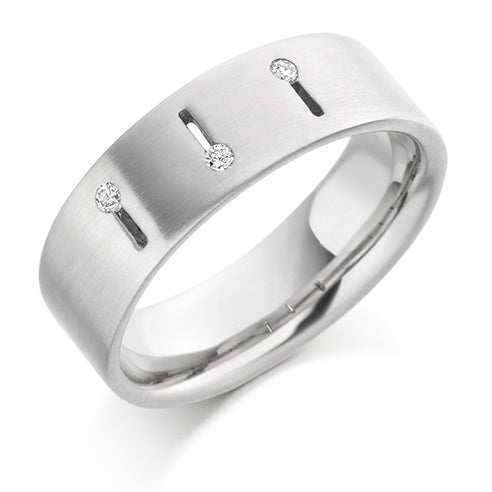 Tension-Set Diamond Gents Ring, 0.08ct