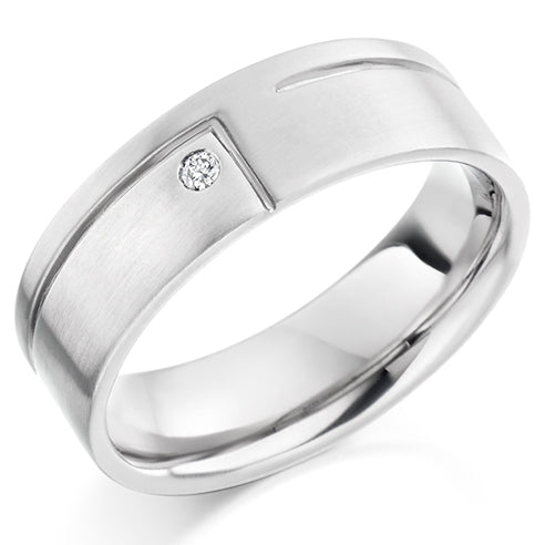 Flush-Set Diamond Gents Ring, 0.04ct