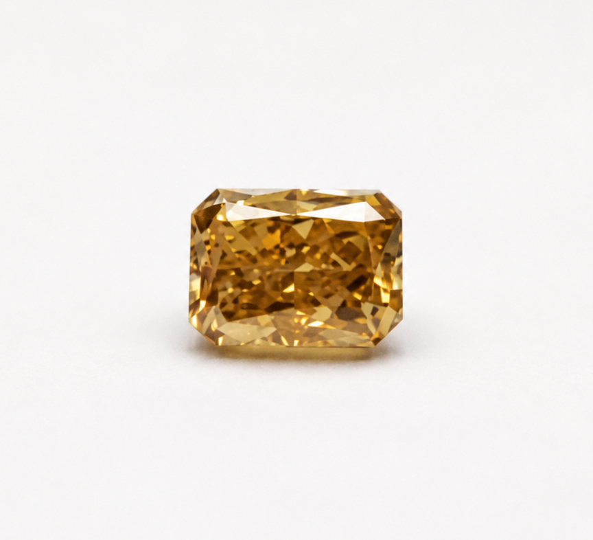 Radiant Fancy Orangey Brown Natural Diamond 1ct VS2 loose diamond