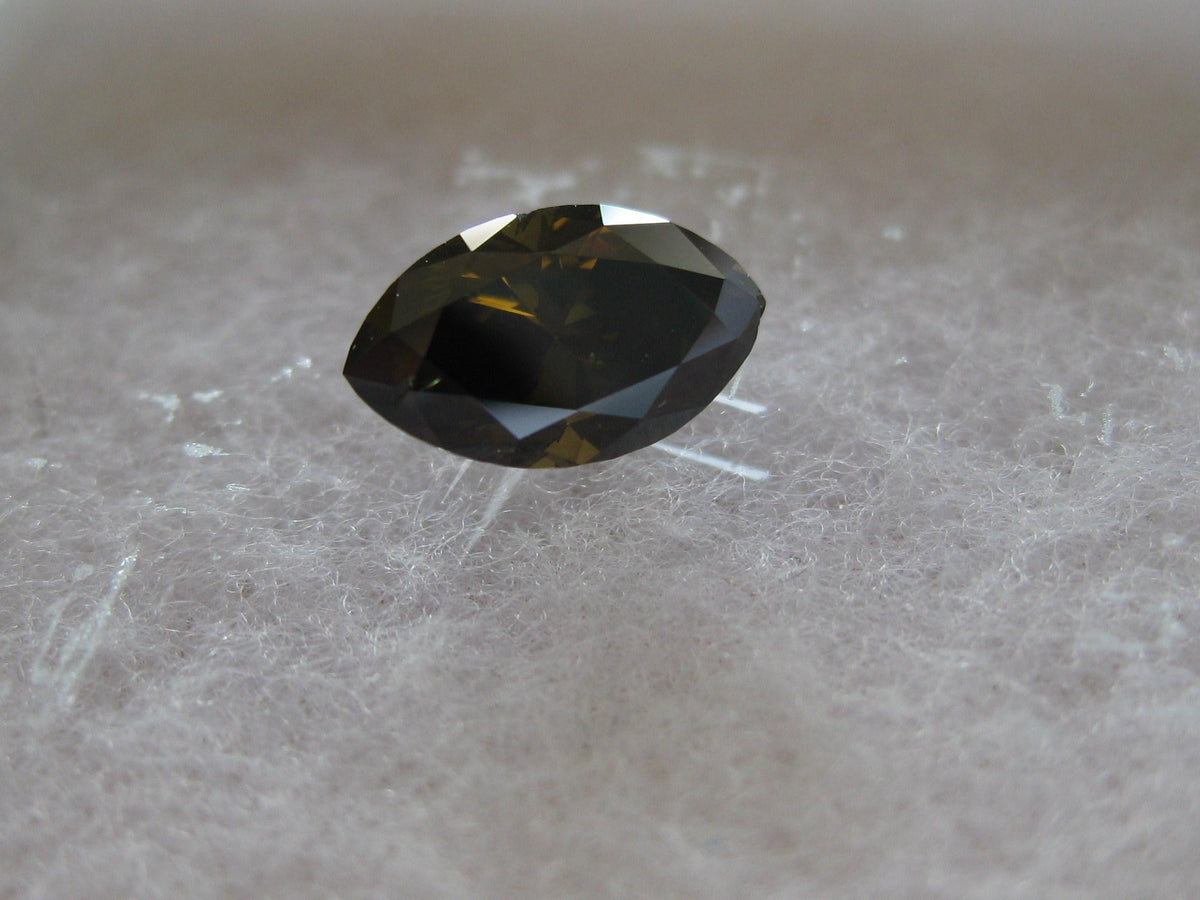 Marquise Fancy Dark Greenish Brown Natural Diamond 1ct loose diamond