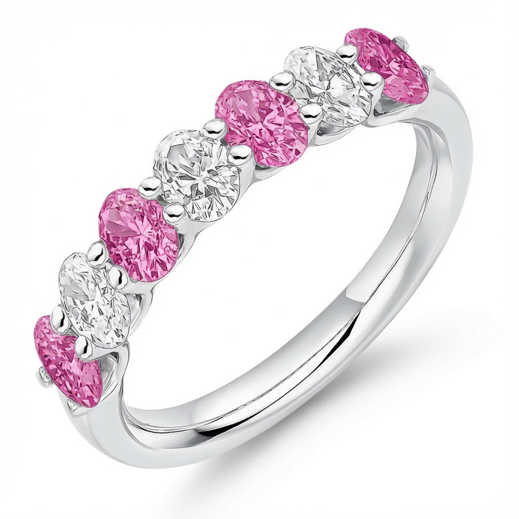 Claw-Set Half Eternity Ring, 0.75ct total (HET-CLOVL-250856-PSAD)