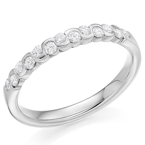 Rubover Half Eternity Ring, 0.33ct total