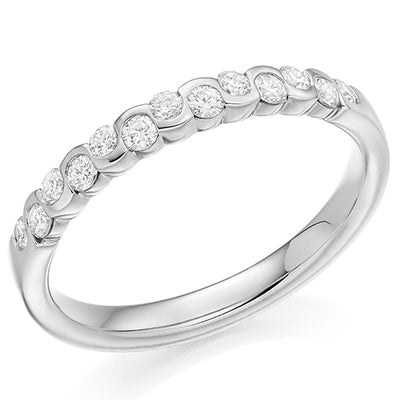 Rubover Half Eternity Ring, 0.33ct total