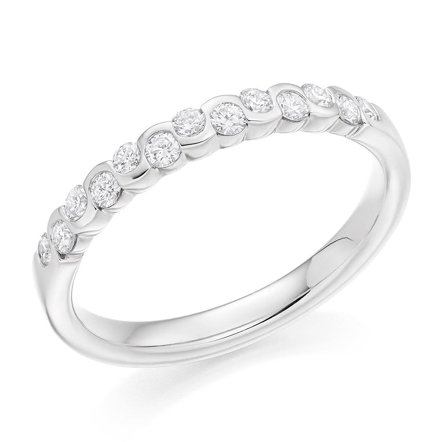 Rubover Half Eternity Ring, 0.33ct total