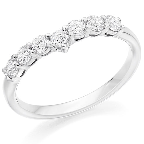 Shaped Claw-Set Half Eternity Ring, 0.5ct total