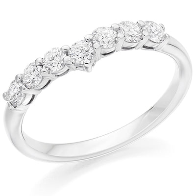 Shaped Claw-Set Half Eternity Ring, 0.5ct total