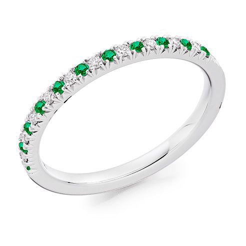 Emerald & Diamond Half Eternity Ring